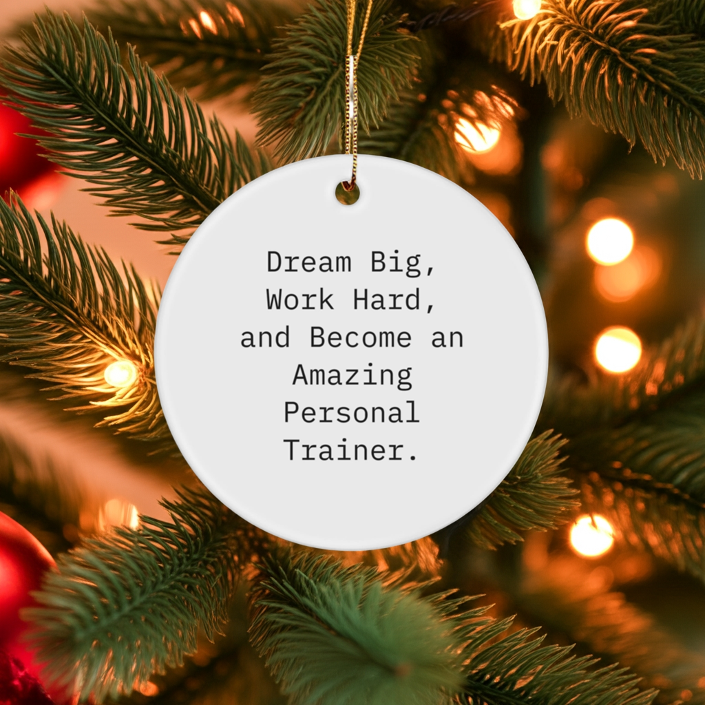 Inspirational Personal Trainer Gifts, Funny Quote Circle Ornament from, Gifts for Personal Trainer Friends and Family This Christmas