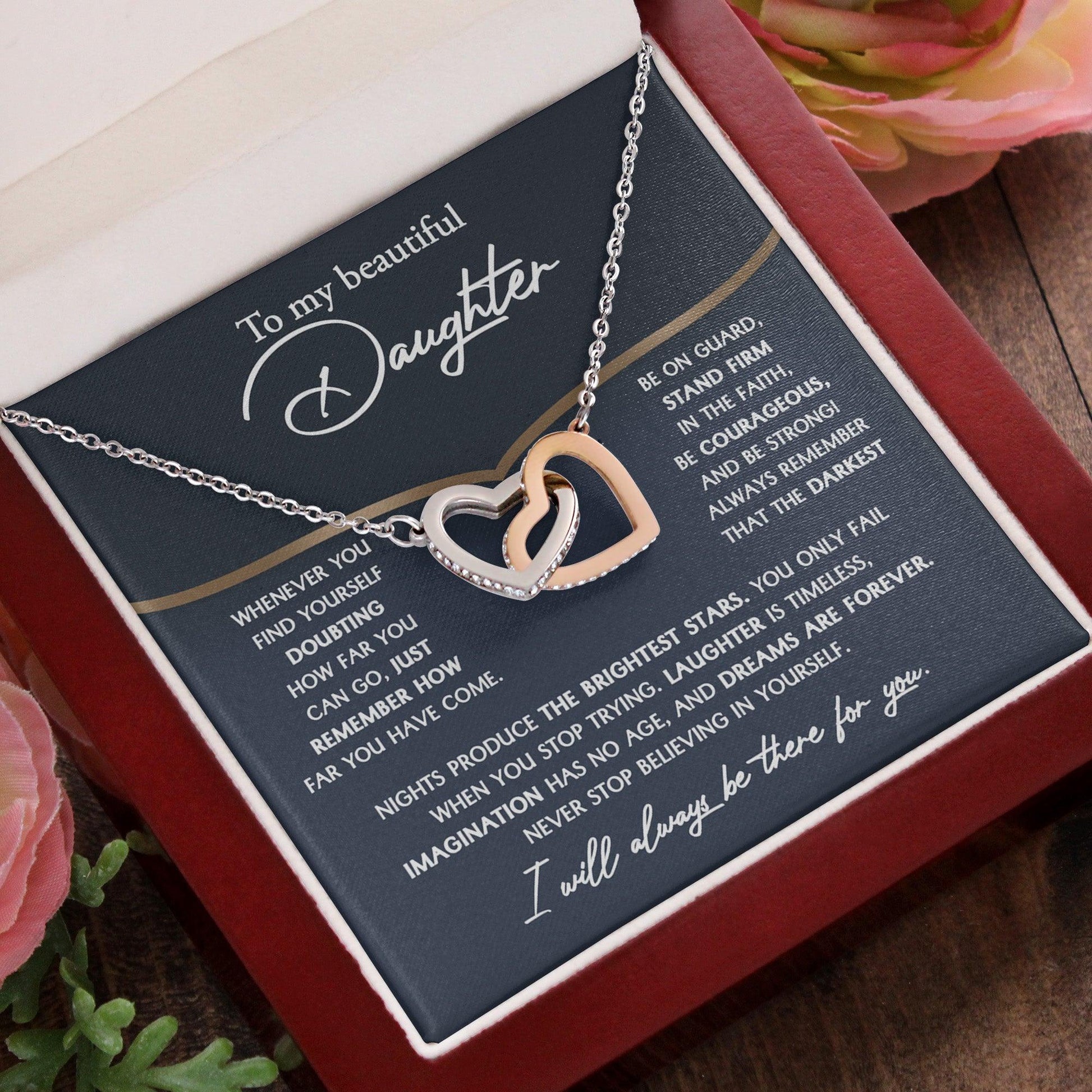 Daughter Gift for Birthday, Graduation, Christmas - Brightest Stars - Interlocking Hearts Necklace - Mallard Moon Gift Shop