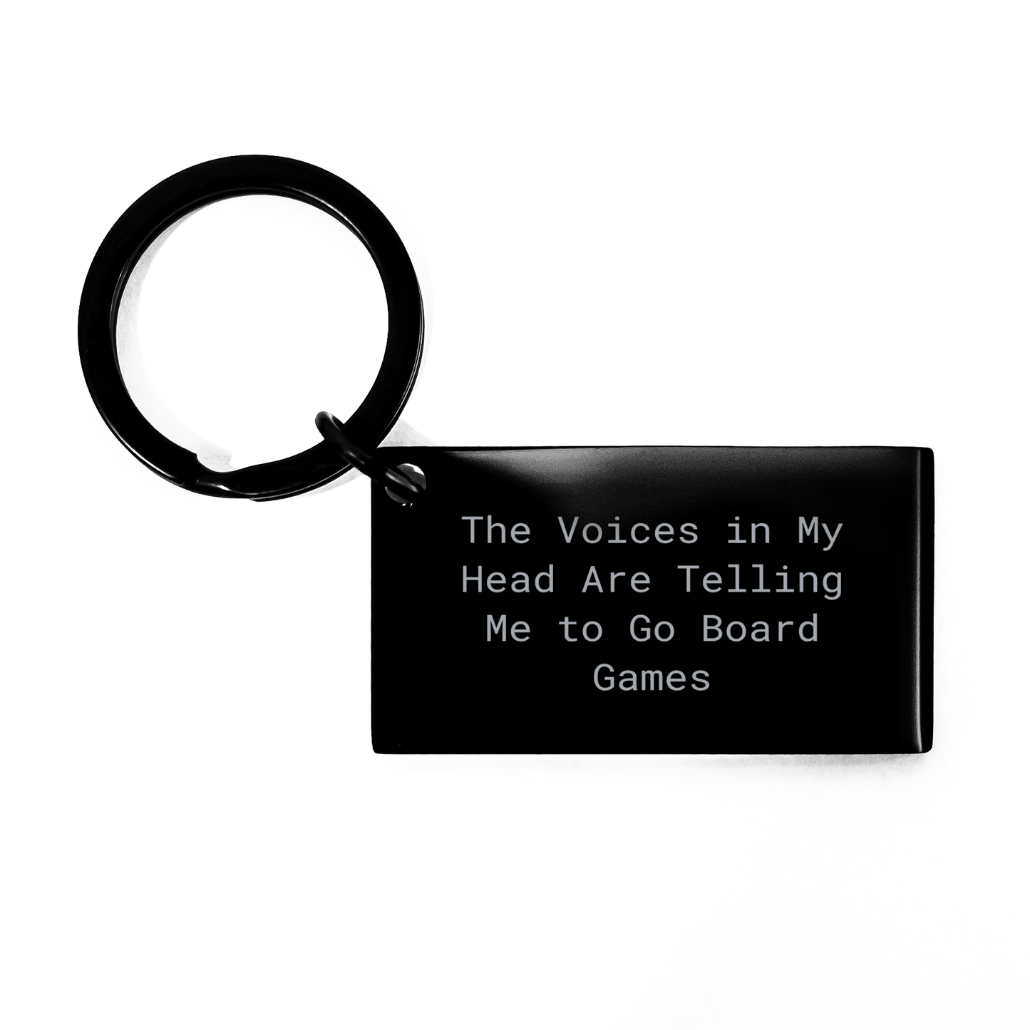 Funny Board Games Gifts from Men to Board Games Lovers - Engraved Keychain with 'The Voices In My Head Are Telling Me To Go Board Games' Quote - Father's Day Unique Gifts - Image 1