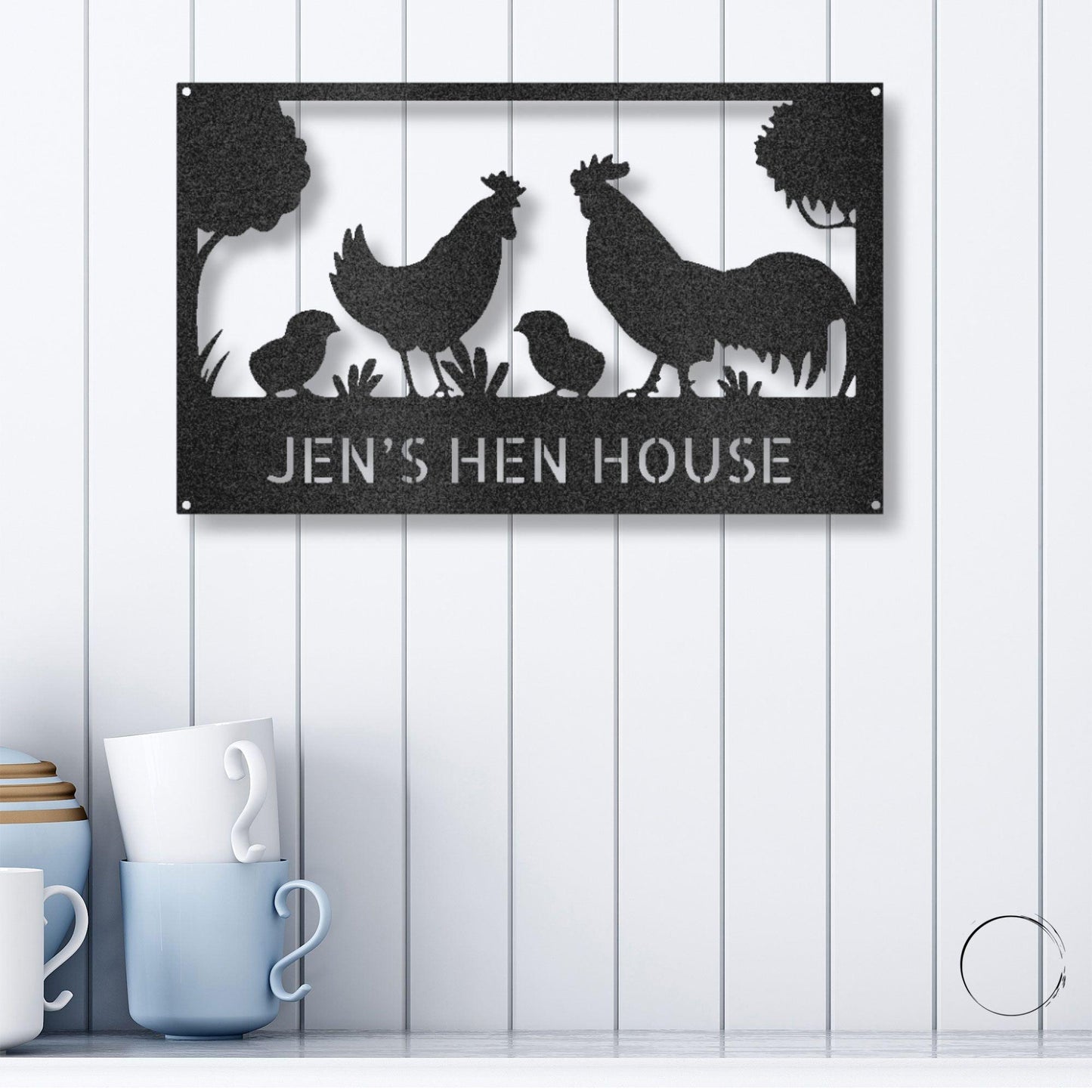 Personalized Hen House Metal Wall Art: Celebrate Your Coop with Style - Mallard Moon Gift Shop