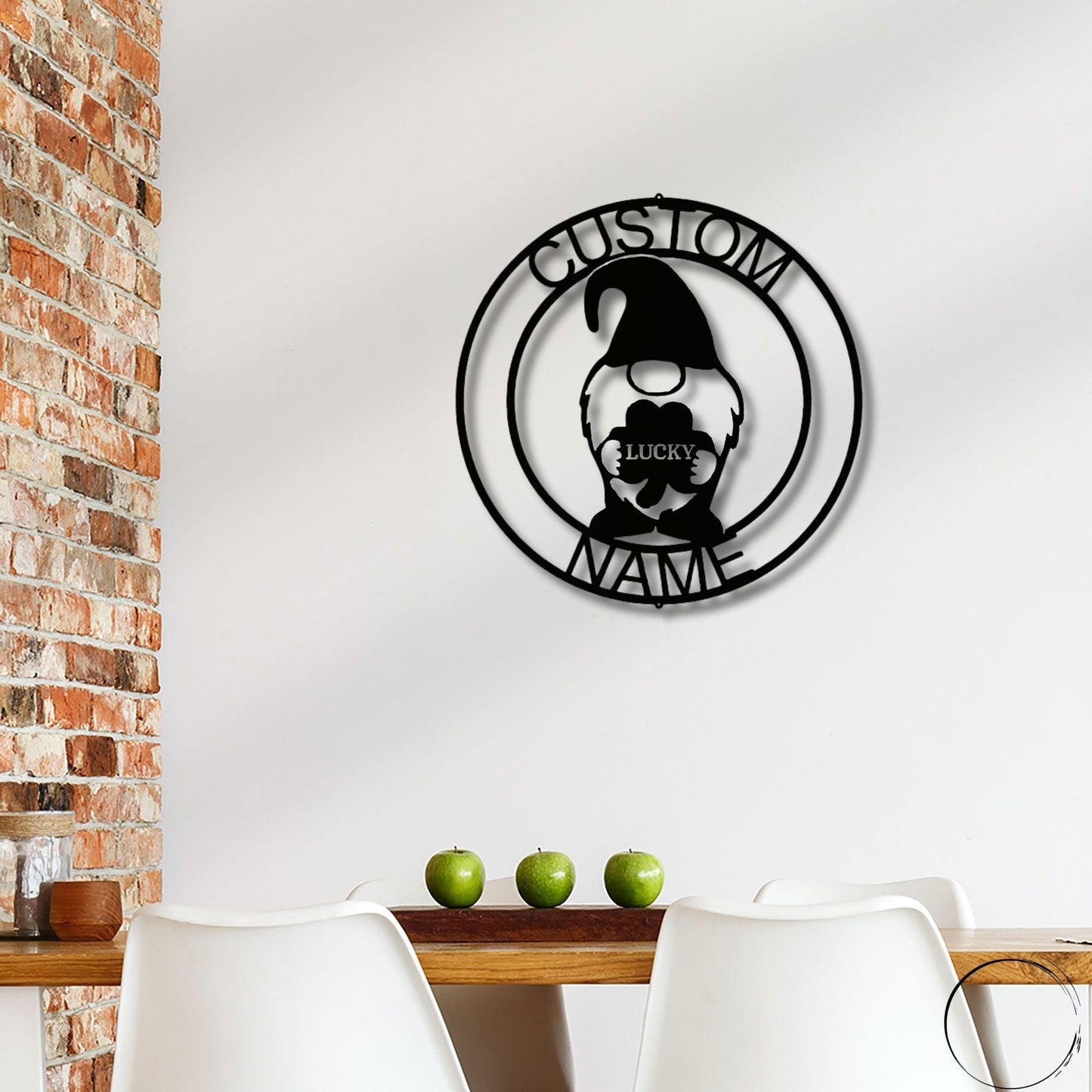 Gnome Lucky St. Patrick's Day Custom Name Metal Art Wall Sign Home Decor - Mallard Moon Gift Shop