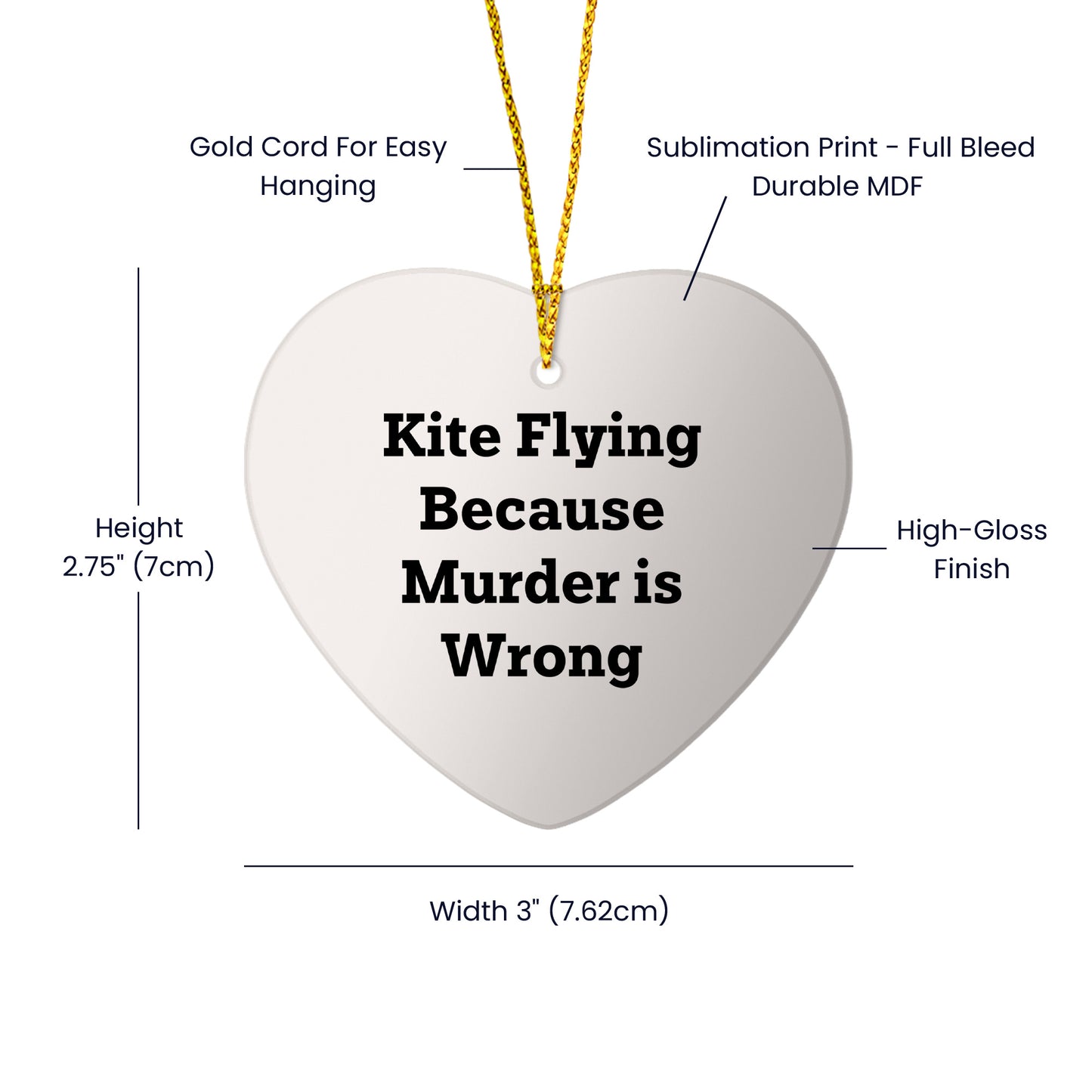 Kite Flying Gifts from Friends, Kite Flying Heart Ornament with Funny Quote, Perfect Christmas Unique Gift for Kite Flying Enthusiasts, Gifts for Kite Flying Lovers