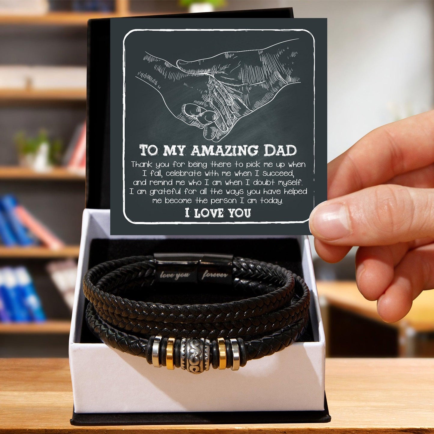 To My Amazing Dad You-Pick Me Up When I Fall Leather Bracelet Gift for Father - Mallard Moon Gift Shop