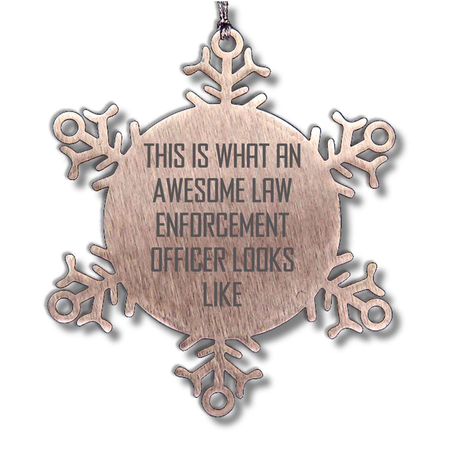 Law Enforcement Officer Gifts, Funny Snowflake Ornament, 'This Is What An Awesome Law Enforcement Officer Looks Like', Christmas Unique Gifts for Men, Women, and Friends