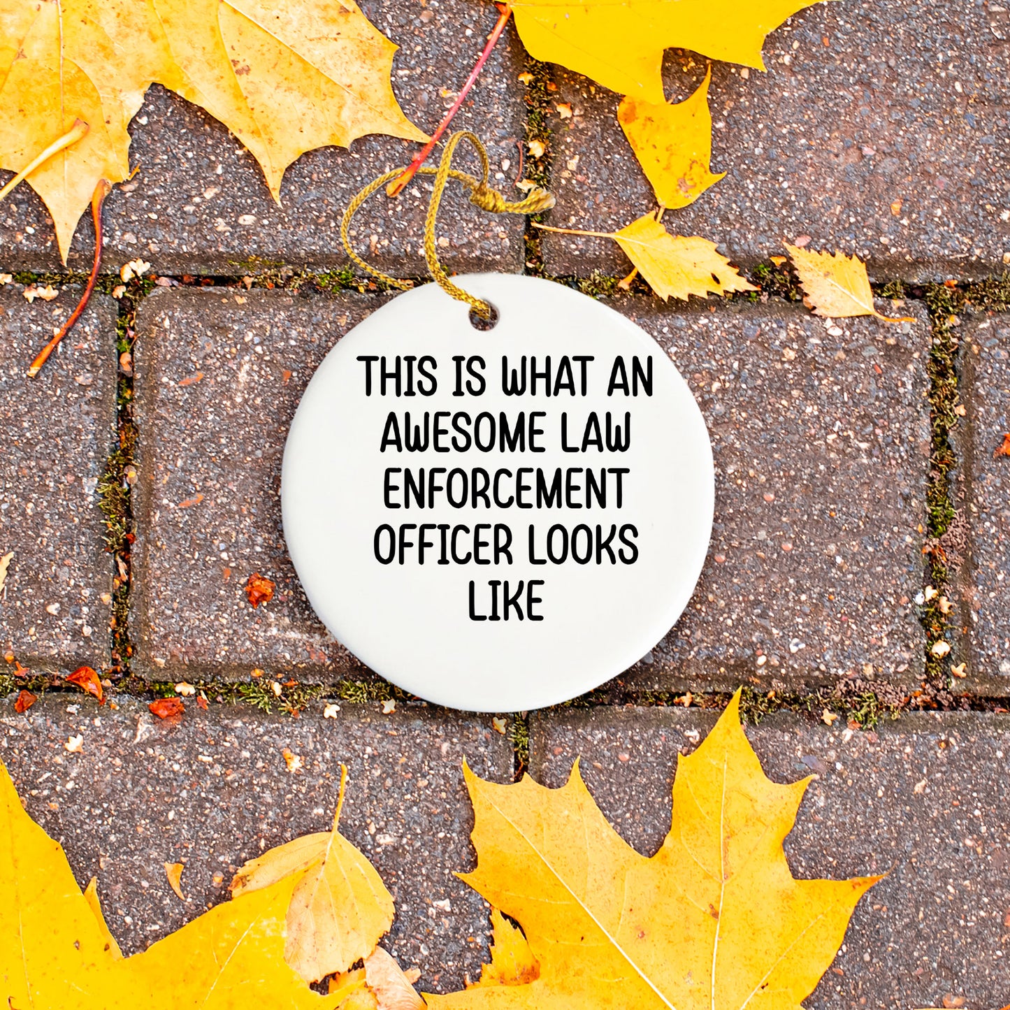Law Enforcement Officer Gifts - This Is What An Awesome Law Enforcement Officer Looks Like, Oval, Round, Star, Heart, Snowflake Christmas Ornament Gift for Cops, Police Officers, and Law Enforcement Heroes - Mallard Moon Gift Shop