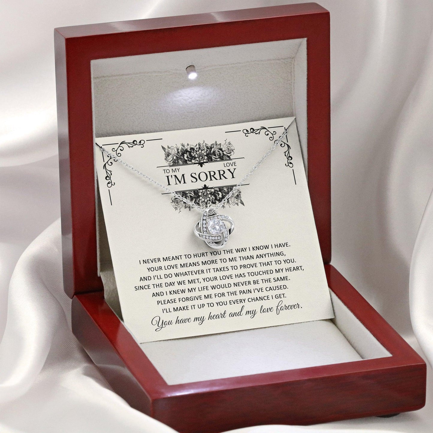 Apology Gift for Her - To My Love, I'm Sorry - Love Knot Pendant Necklace - Mallard Moon Gift Shop