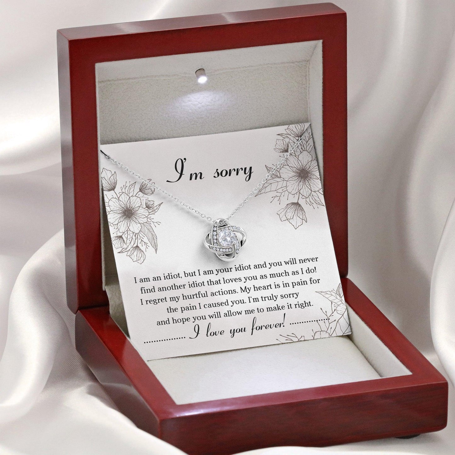 Apology Gift for Her - Sorry For The Pain I Caused You - Love Knot Pendant Necklace - Mallard Moon Gift Shop