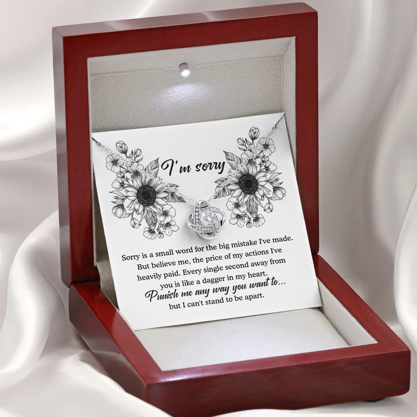 Apology Gift - Sorry is a Small Word for the Big Mistake - Love Knot Pendant Necklace - Mallard Moon Gift Shop