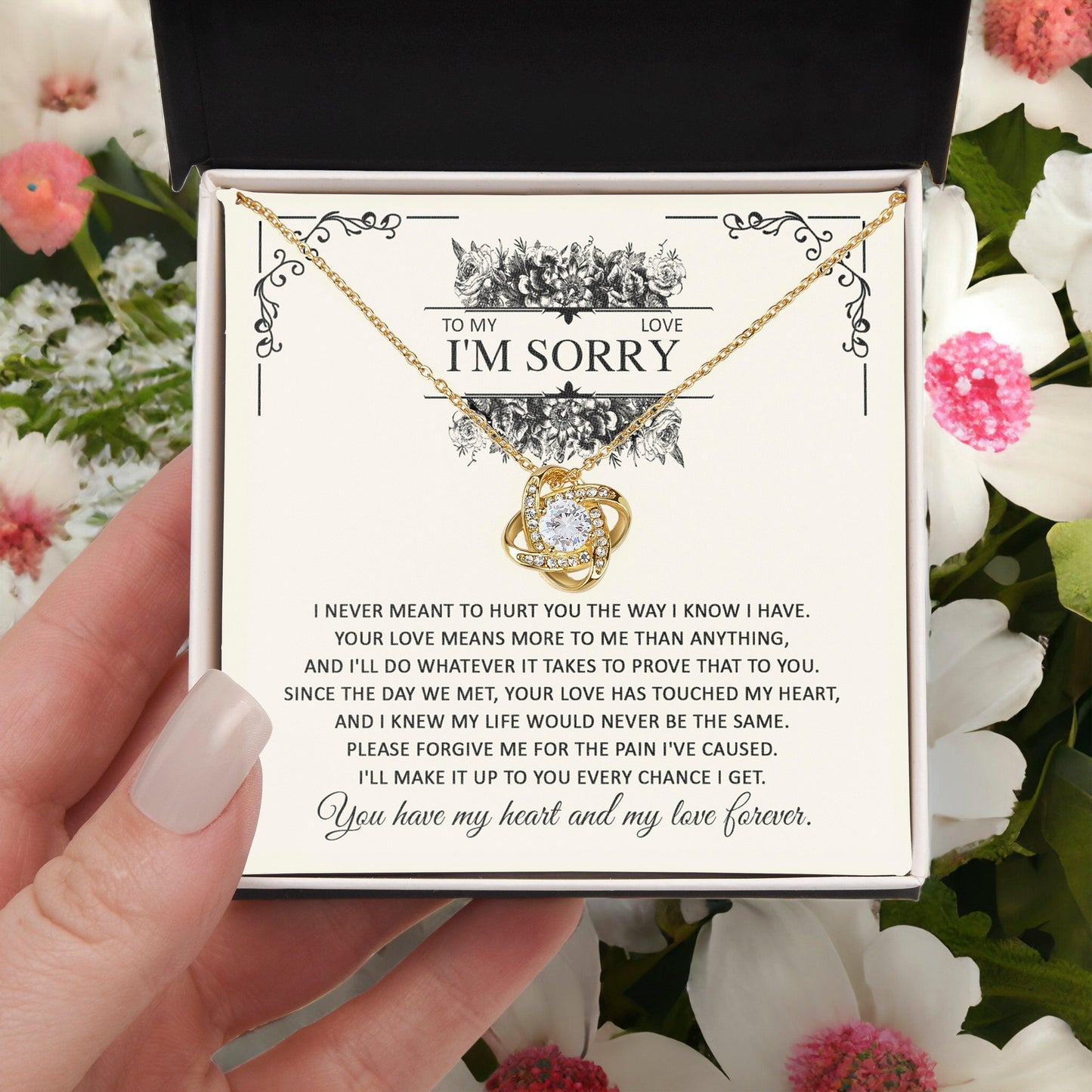 Apology Gift for Her - To My Love, I'm Sorry - Love Knot Pendant Necklace - Mallard Moon Gift Shop