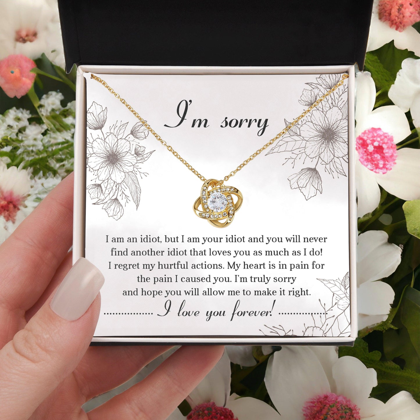 Apology Gift for Her - Sorry For The Pain I Caused You - Love Knot Pendant Necklace - Mallard Moon Gift Shop