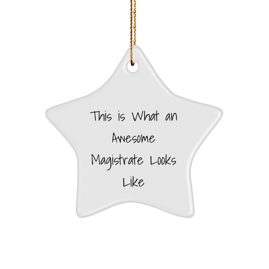 Magistrate Gifts from Friends - This Is What An Awesome Magistrate Looks Like, Star Ornament, Christmas Unique Gifts for Magistrate, Men, Women, Family