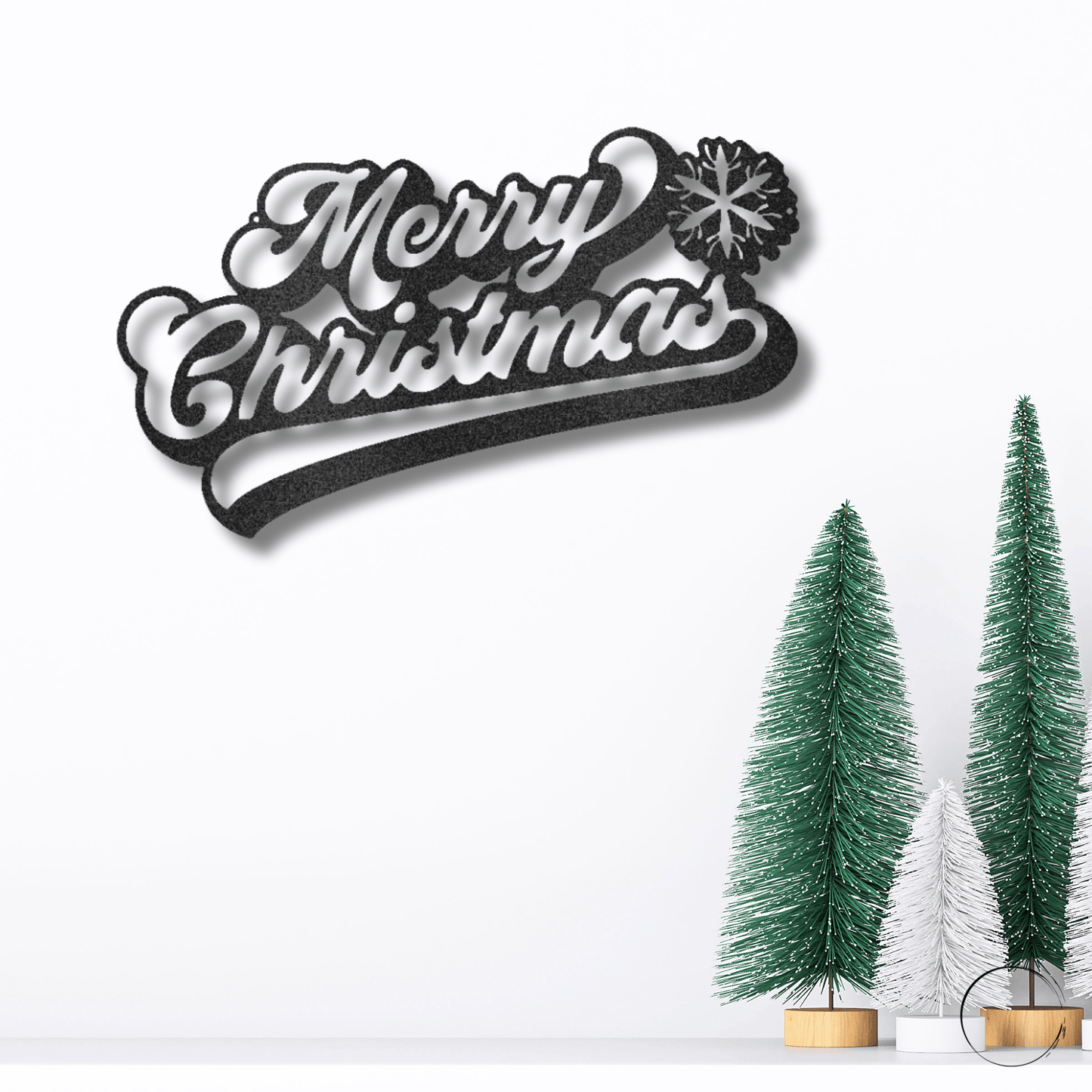 Classic "Merry Christmas" Metal Wall Sign - Bring Holiday Cheer to Any Room - Mallard Moon Gift Shop
