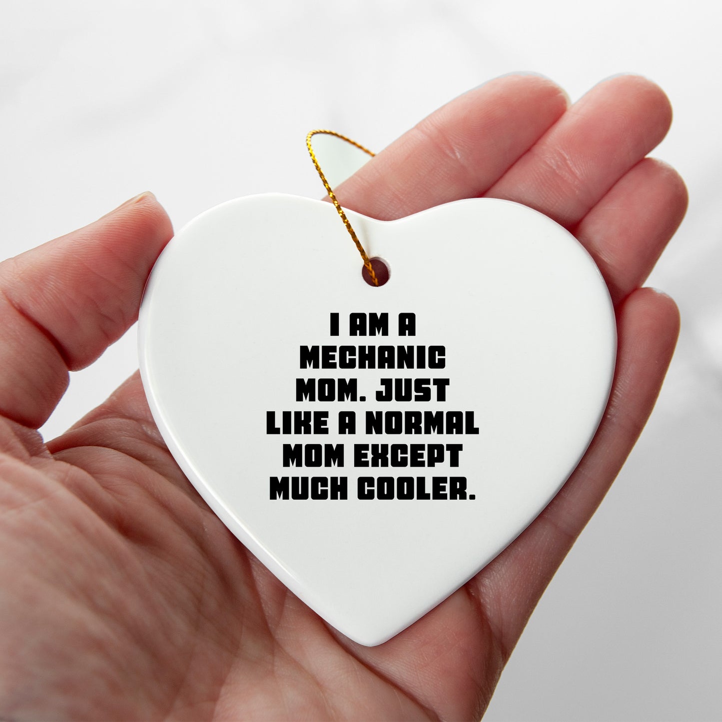 Mechanic Mom Heart Ornament Gifts from Men to Mechanic, Funny Christmas Memorable Present for Mechanic Friends
