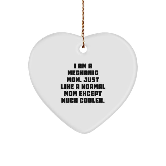 Mechanic Mom Heart Ornament Gifts from Men to Mechanic, Funny Christmas Memorable Present for Mechanic Friends