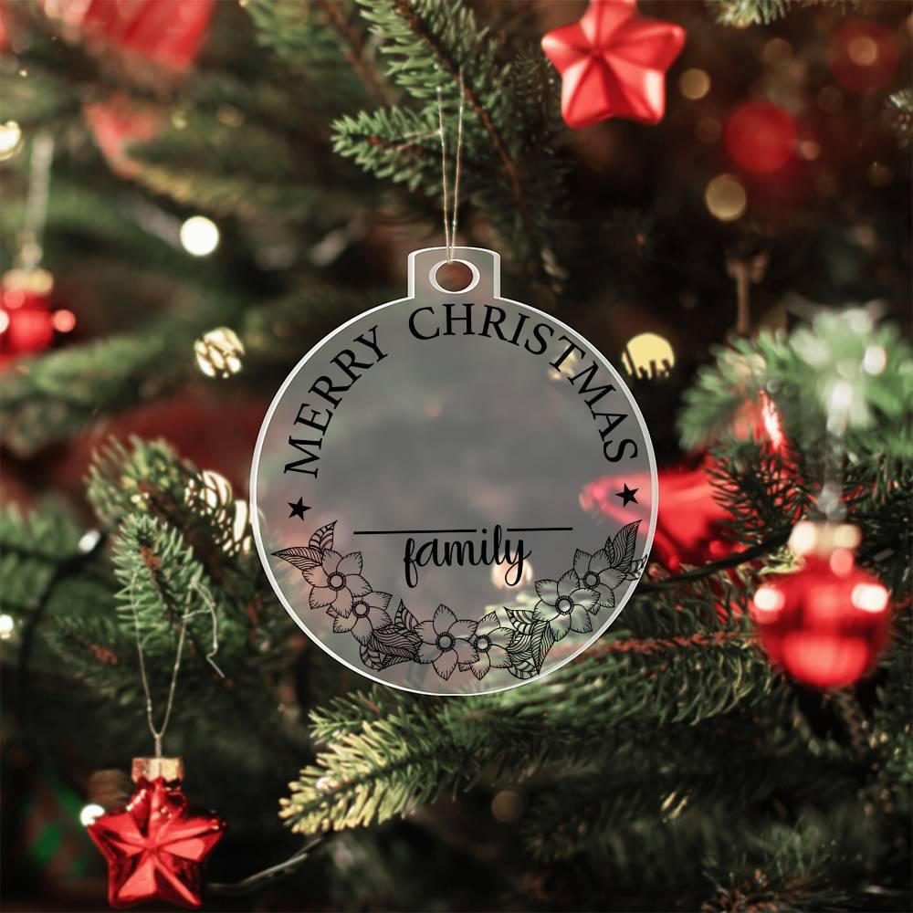 Merry Christmas From the Family Personalized Acrylic Keepsake Ornament