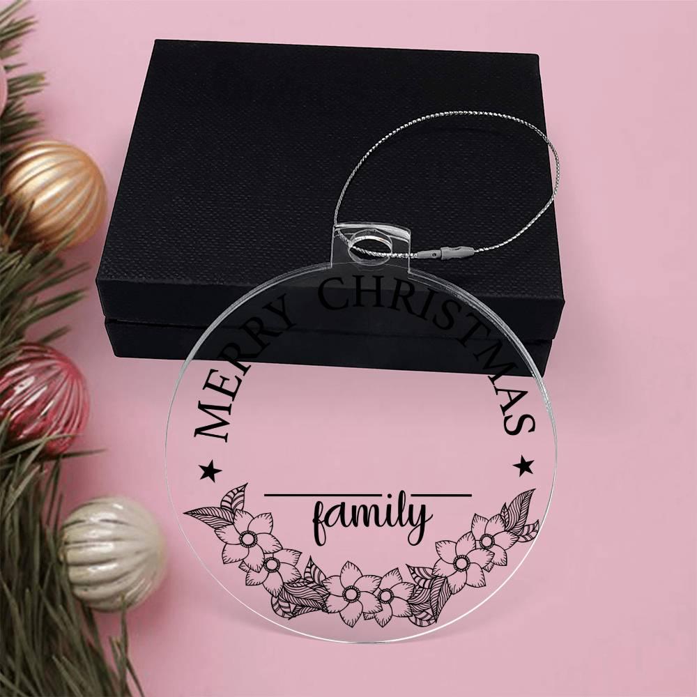 Merry Christmas From the Family Personalized Acrylic Keepsake Ornament