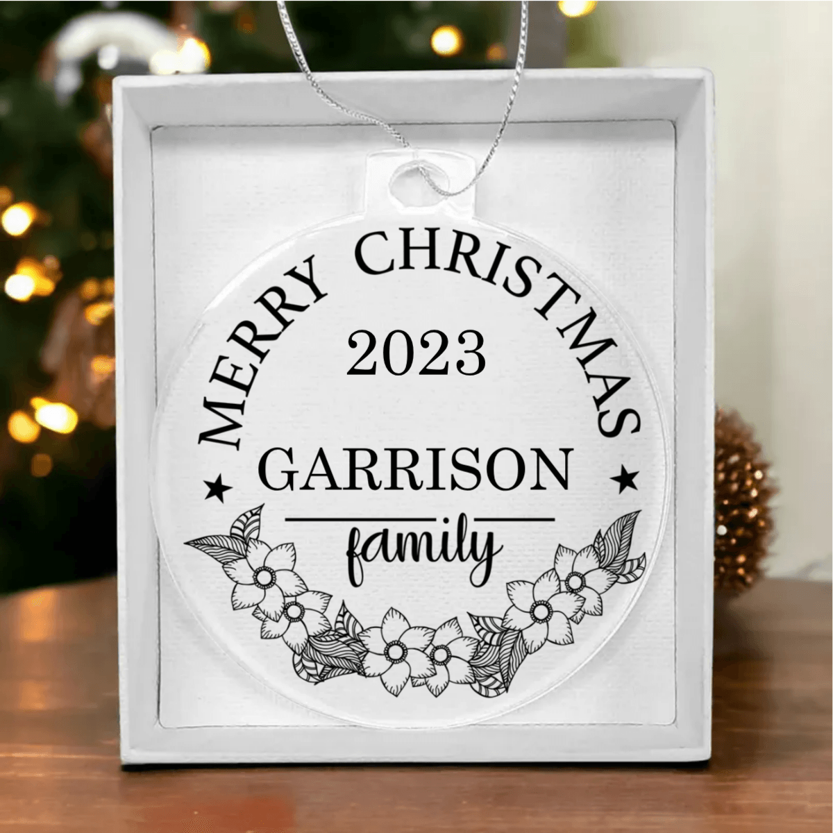 Merry Christmas From the Family Personalized Acrylic Keepsake Ornament