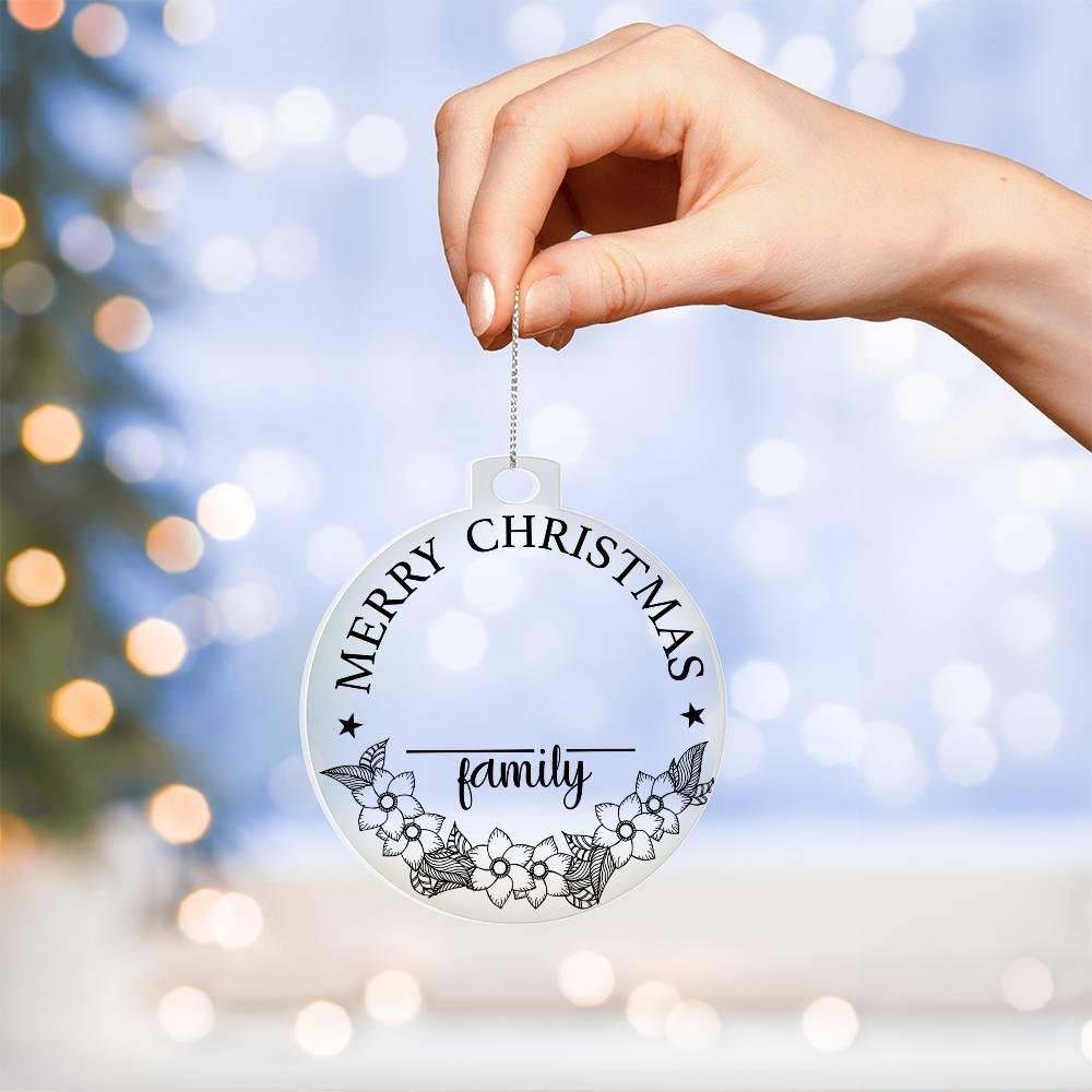 Merry Christmas From the Family Personalized Acrylic Keepsake Ornament