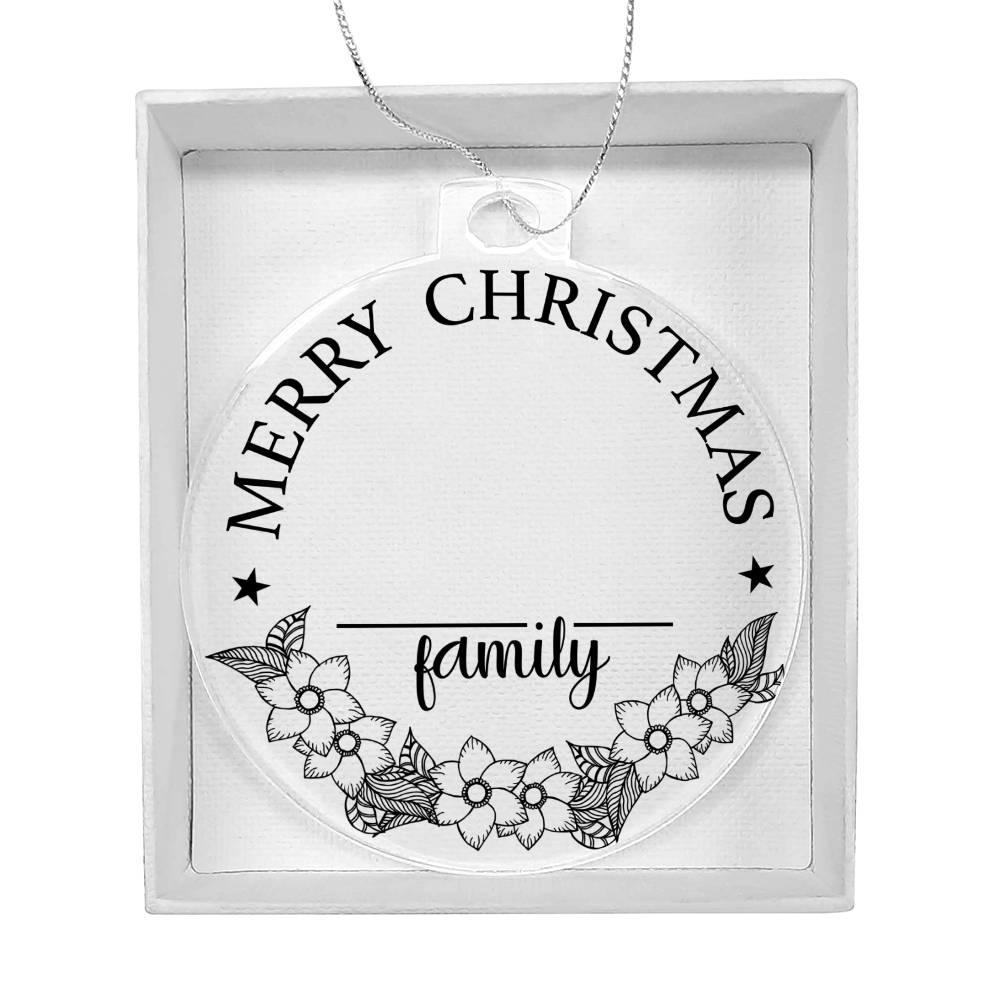 Merry Christmas From the Family Personalized Acrylic Keepsake Ornament