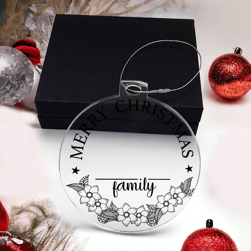 Merry Christmas From the Family Personalized Acrylic Keepsake Ornament