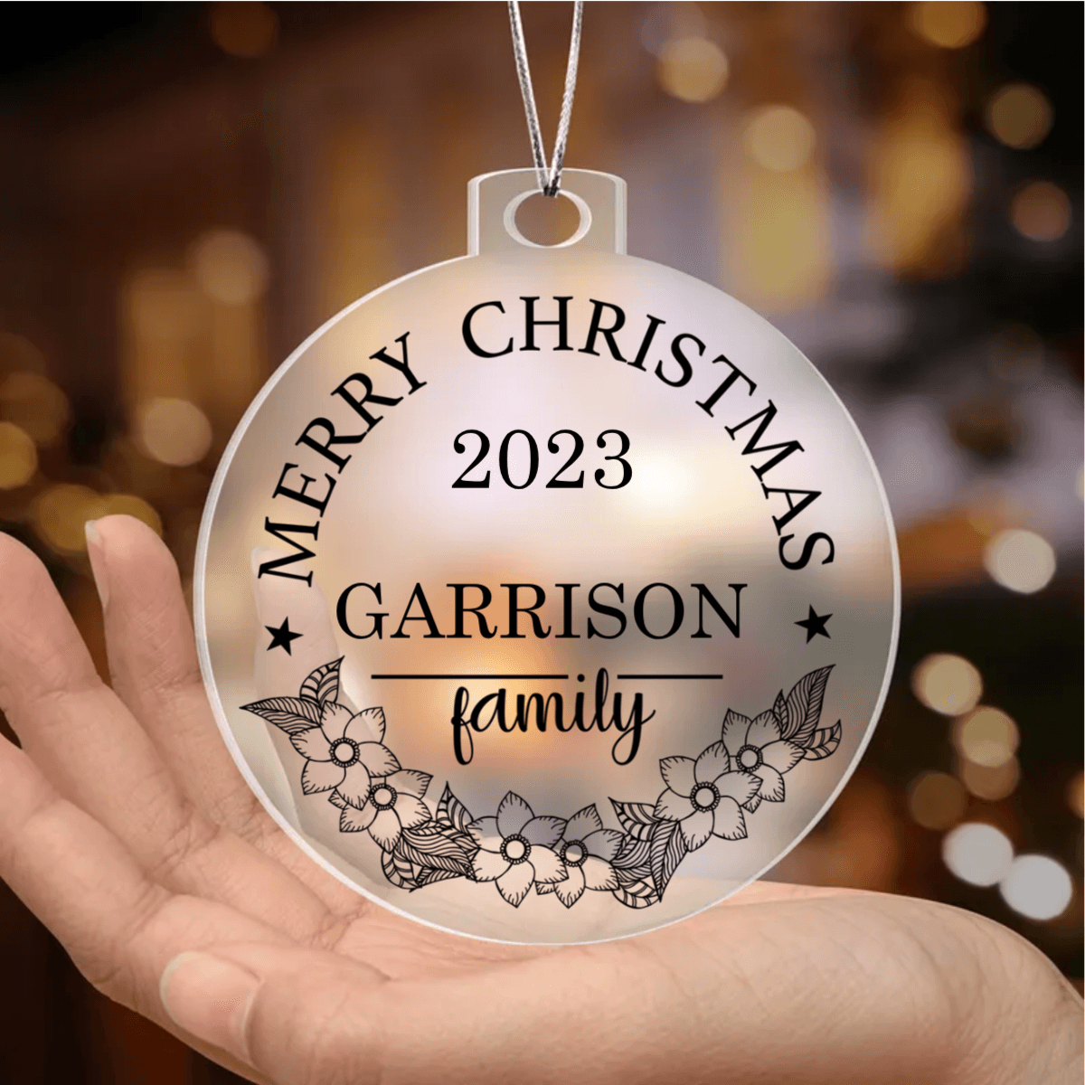Merry Christmas From the Family Personalized Acrylic Keepsake Ornament