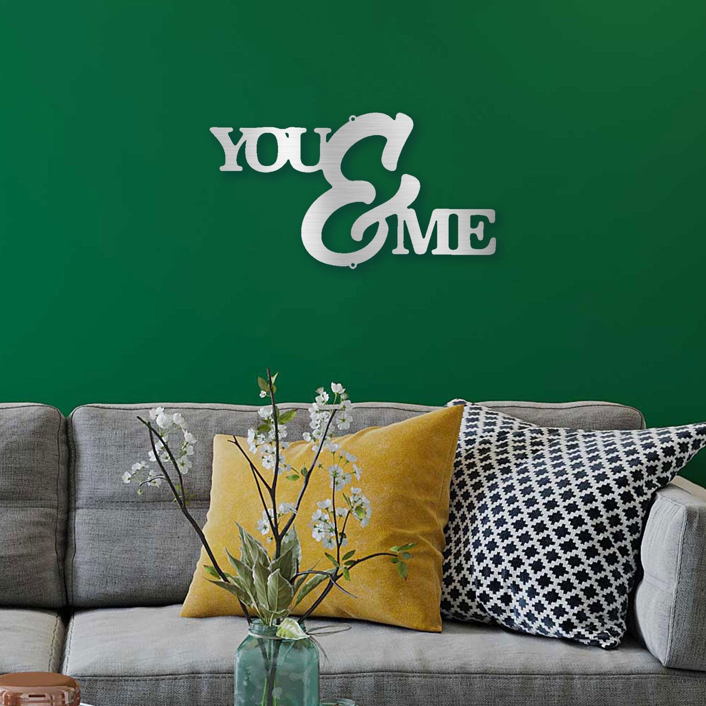 You and Me Script Indoor Outdoor Steel Wall Sign - Mallard Moon Gift Shop