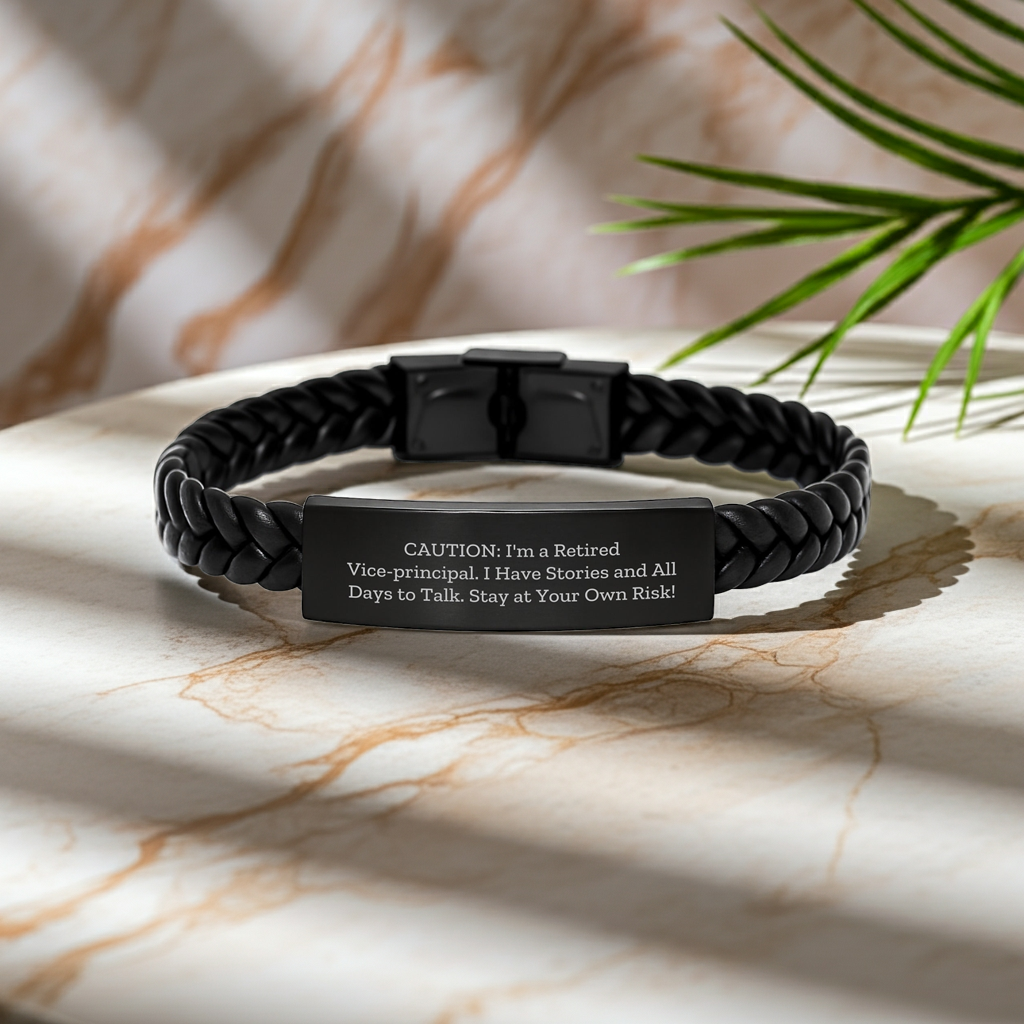 Funny Vice-principal Gifts: Interlaced Leather Bracelet for Him or Her, With Stories to Share and Memorable Days - Gifts from Friends, Family, or Coworkers