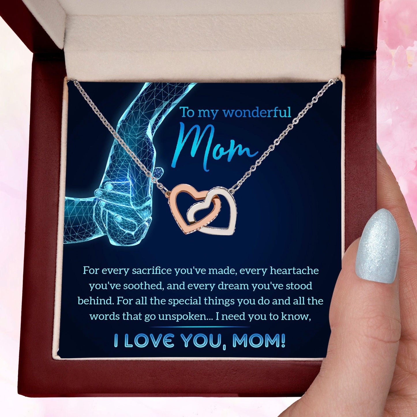 Gift for Mom You Stood Behind My Dreams Interlocking Hearts Necklace - Mallard Moon Gift Shop