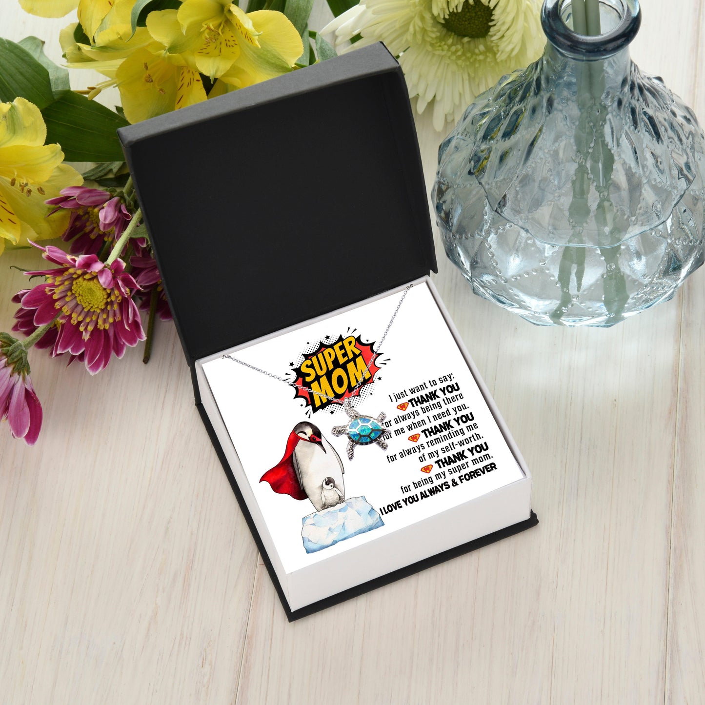 Gift for Mom - Thank You for Being My Super Mom Cross Pendant Necklace - Mallard Moon Gift Shop