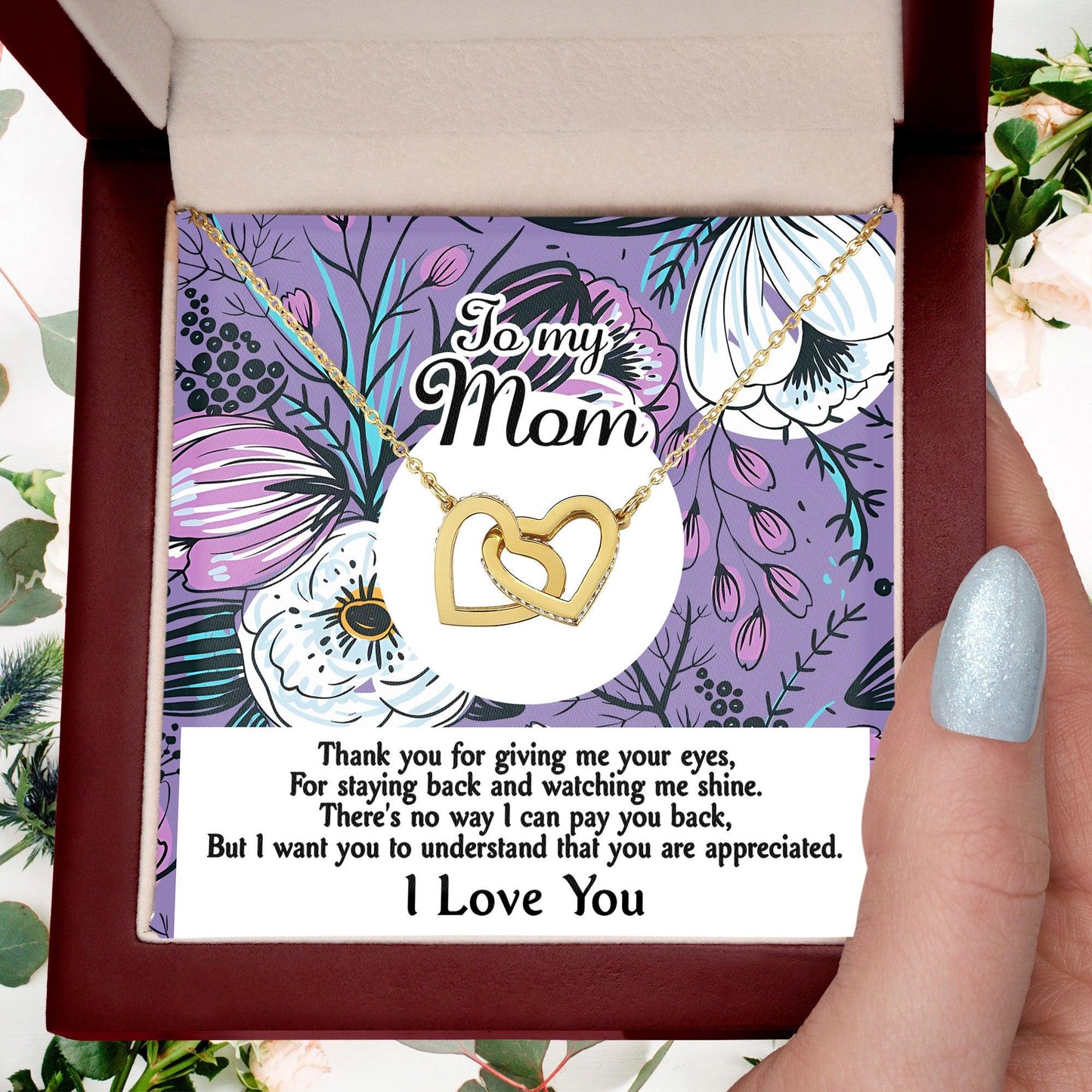 Gift for Mom-You Are Appreciated Interlocking Hearts Necklace - Mallard Moon Gift Shop