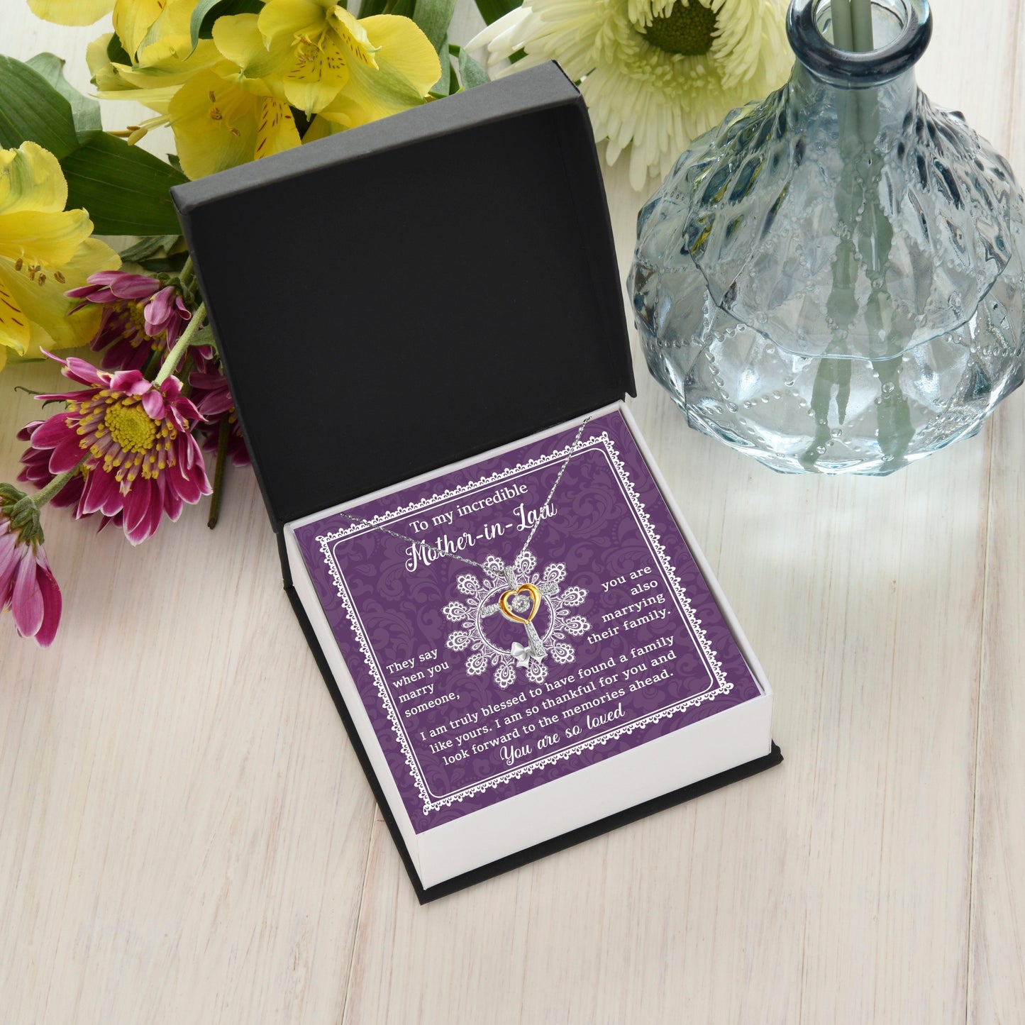 Mother-in-Law Gift I am Truly Blessed for the Memories Ahead Cross Pendant Necklace - Mallard Moon Gift Shop