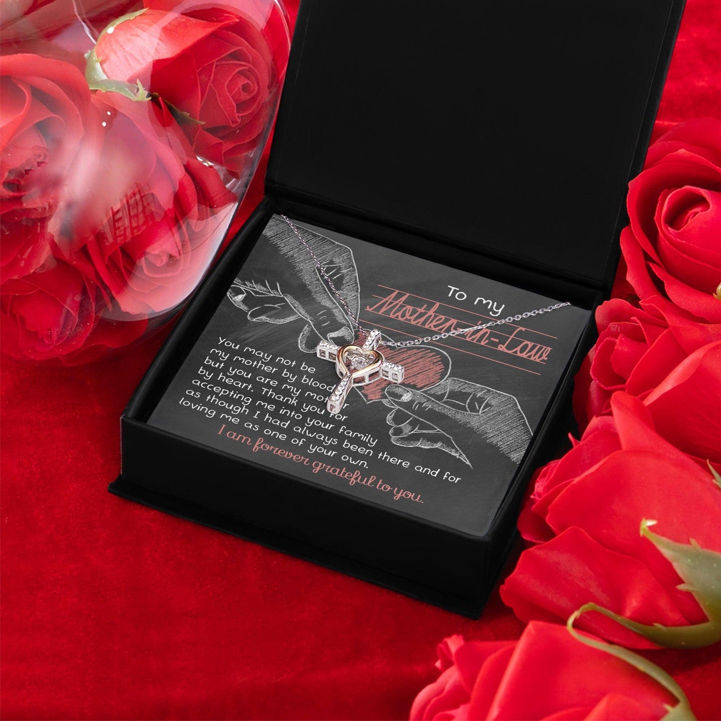 To My Mother-in-Law You are my Mother by Heart Cross Pendant Necklace - Mallard Moon Gift Shop