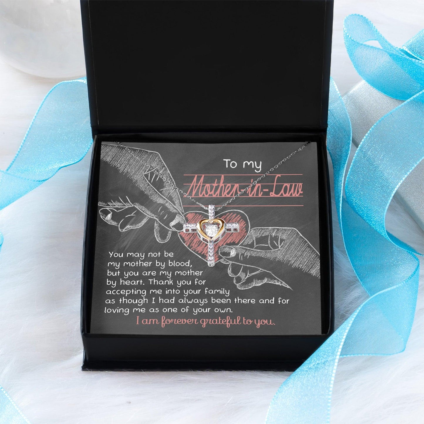 To My Mother-in-Law You are my Mother by Heart Cross Pendant Necklace - Mallard Moon Gift Shop