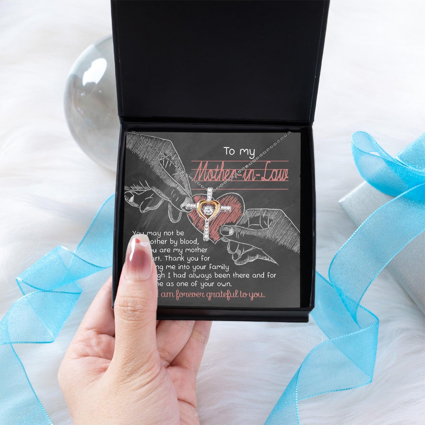 To My Mother-in-Law You are my Mother by Heart Cross Pendant Necklace - Mallard Moon Gift Shop