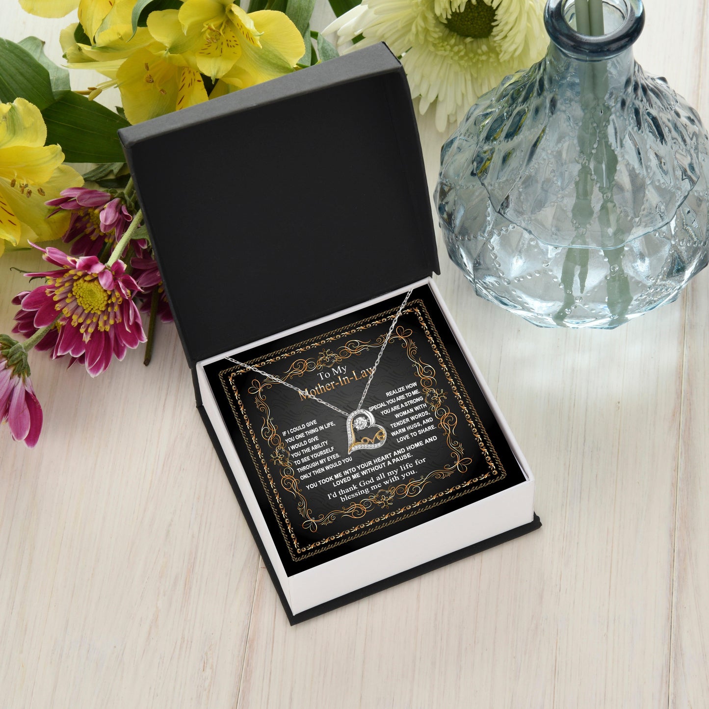Mother-in-Law Gift You Took Me Into Your Heart and Home Heart Pendant Necklace - Mallard Moon Gift Shop