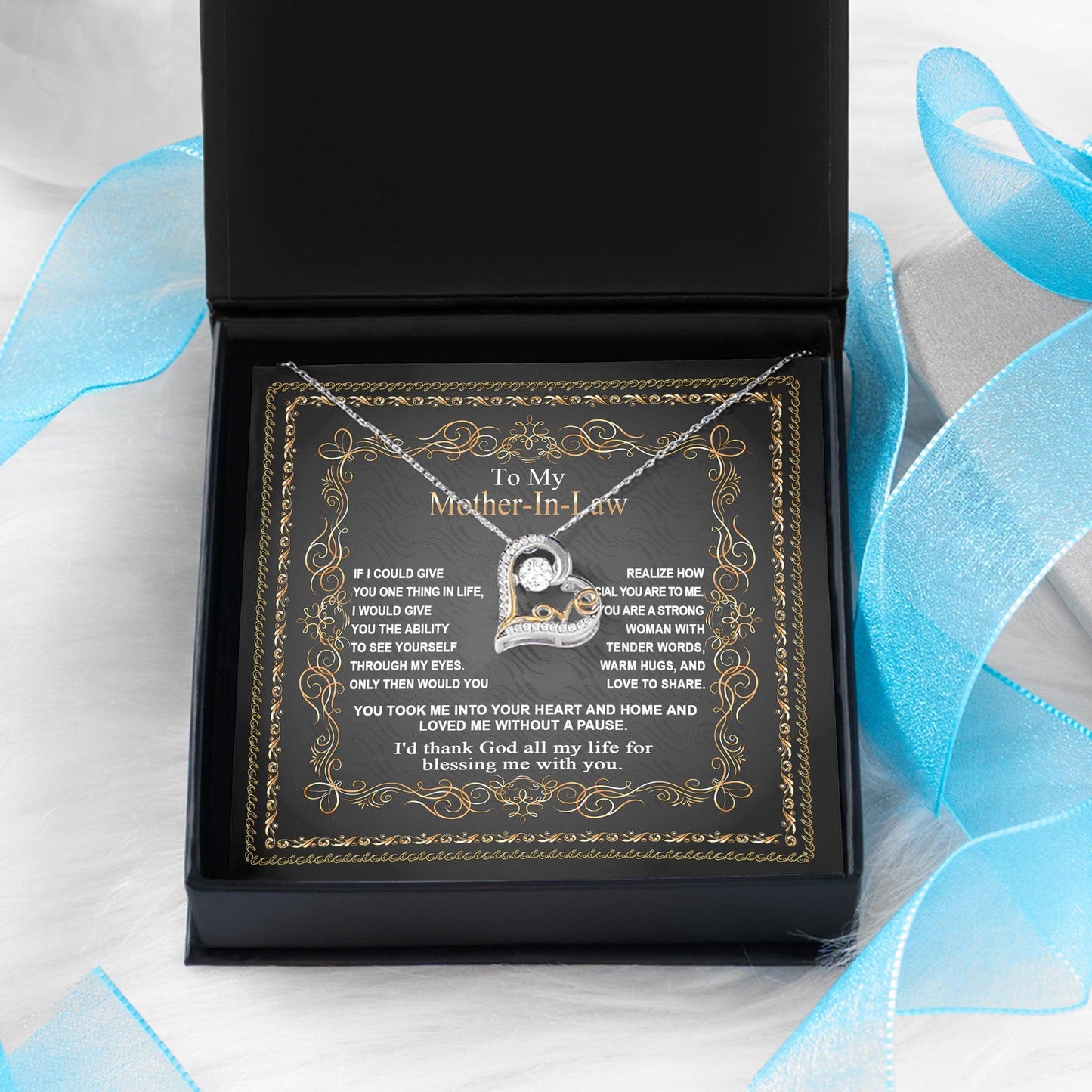 Mother-in-Law Gift You Took Me Into Your Heart and Home Heart Pendant Necklace - Mallard Moon Gift Shop