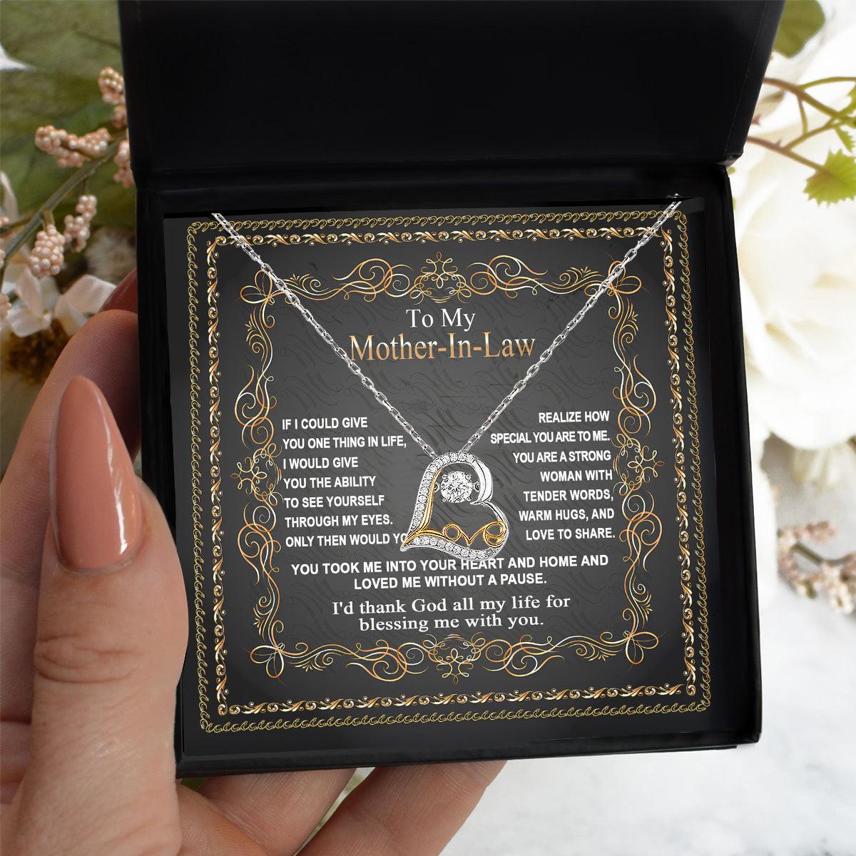 Mother-in-Law Gift You Took Me Into Your Heart and Home Heart Pendant Necklace - Mallard Moon Gift Shop