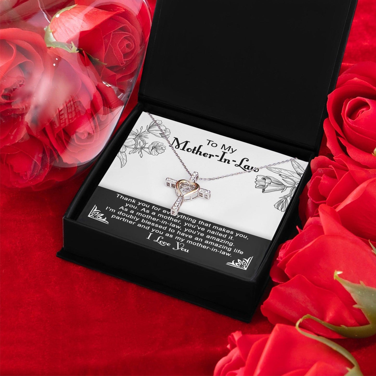 To My Mother-in-Law You Nailed It as a Mother Cross Pendant Necklace - Mallard Moon Gift Shop