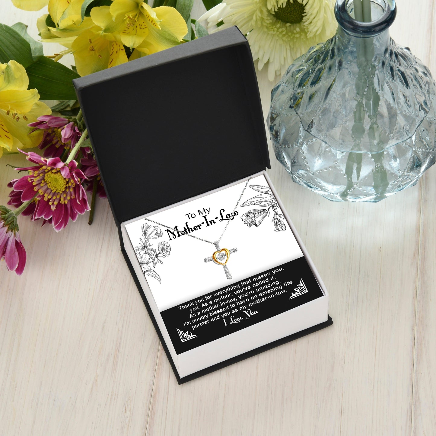To My Mother-in-Law You Nailed It as a Mother Cross Pendant Necklace - Mallard Moon Gift Shop