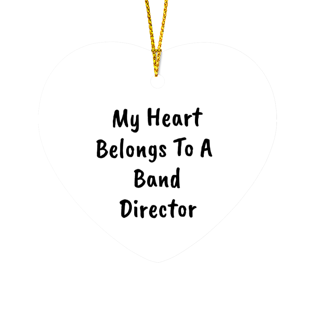 My Heart Belongs to a Band Director Heart-shaped Ornament – Romantic Holiday Gift for Music Teachers & Conductors - Mallard Moon Gift Shop