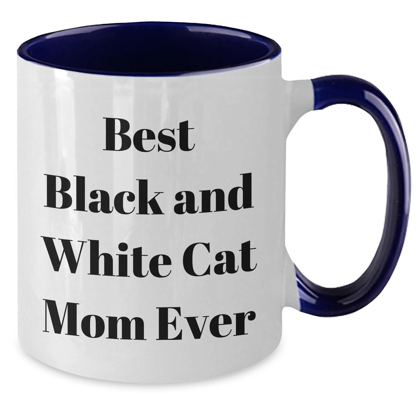 Funny Black and White Cat Mom Gifts from Men to Black and White Cat Enthusiasts on Father's Day - Two Tone Coffee Mug - Additional