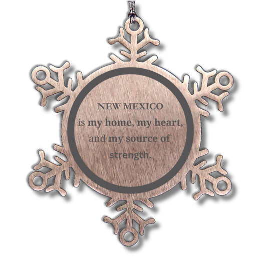 New Mexico is my home Gifts, Lovely New Mexico Birthday Christmas Snowflake Ornament For People from New Mexico, Men, Women, Friends