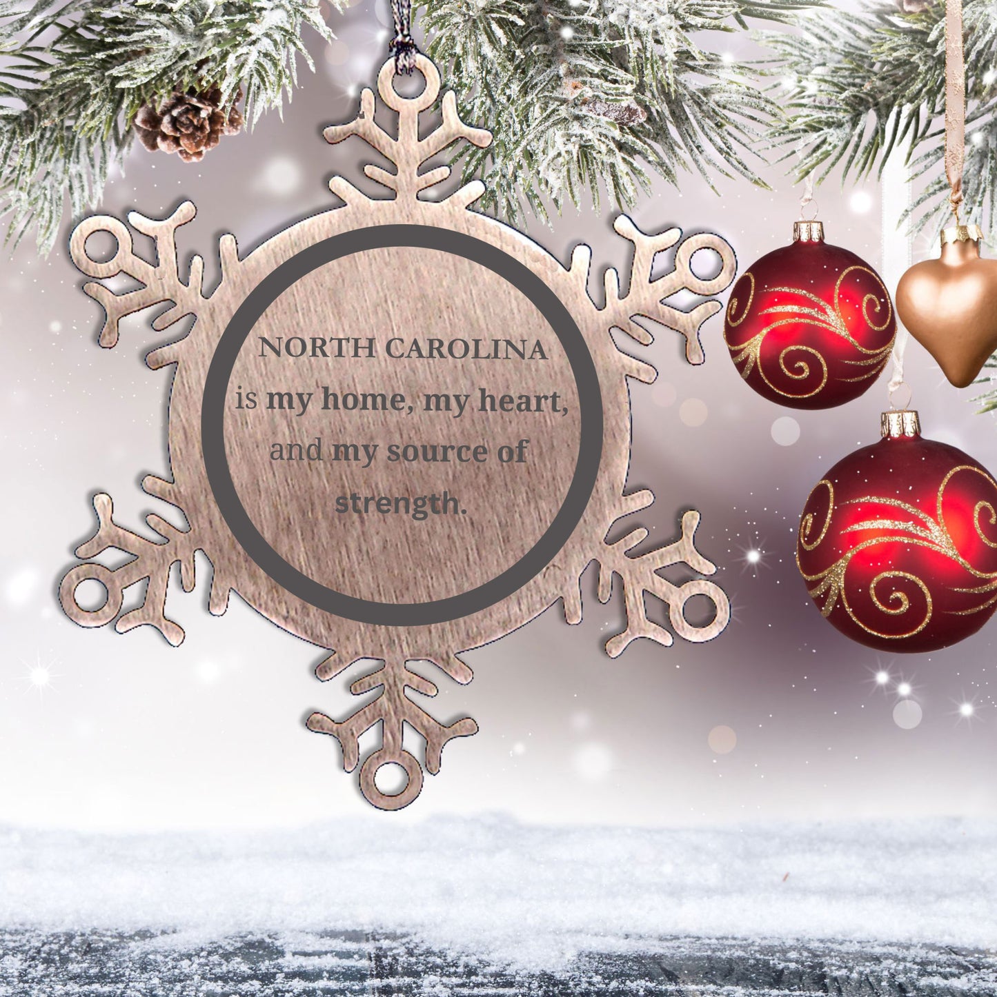 North Carolina is my home Birthday Christmas Snowflake Ornament