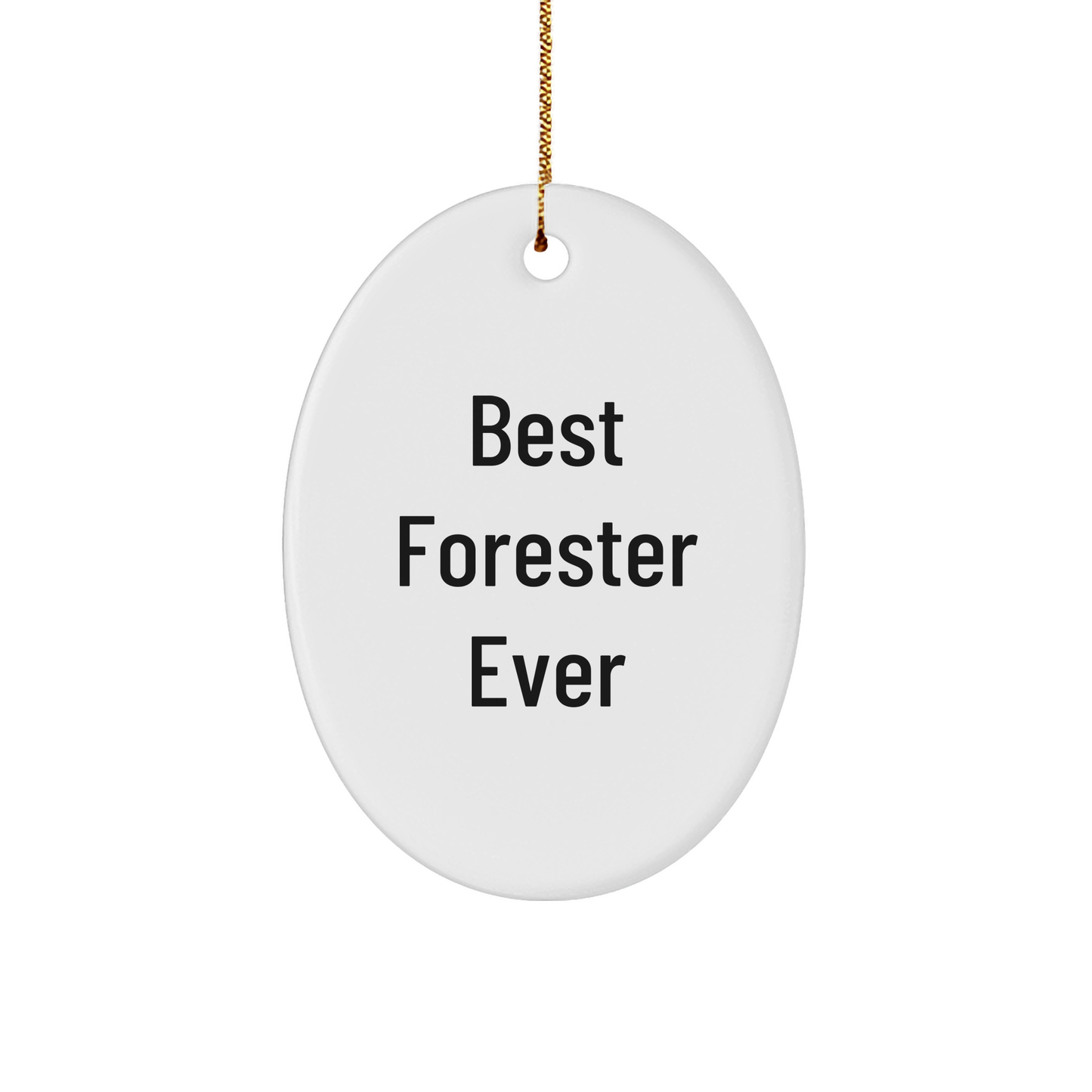 Forester Gifts from Friends - Best Forester Ever Oval Ornament, Christmas Unique Gifts for Foresters, Funny Quote - Image 1