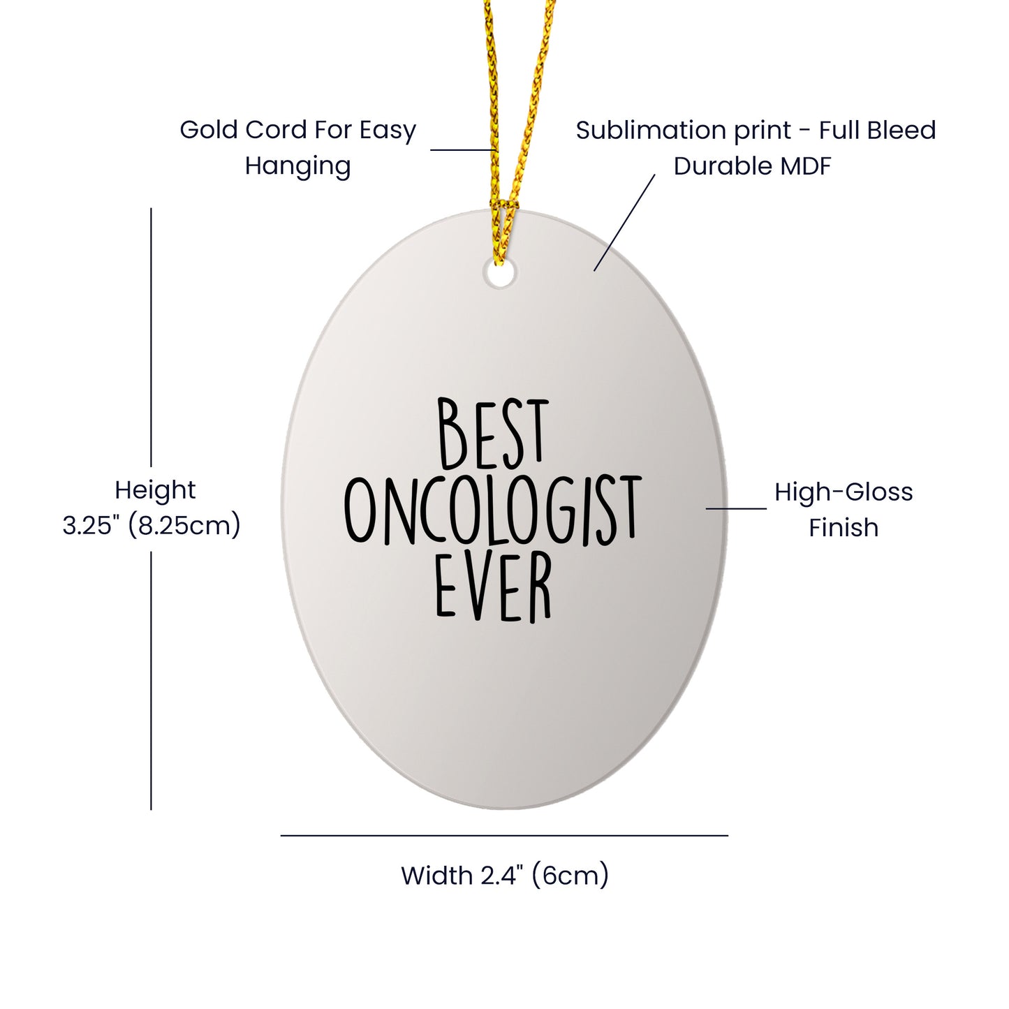 Oncologist Gifts Oval Ornament - Best Oncologist Ever - Christmas Cheer