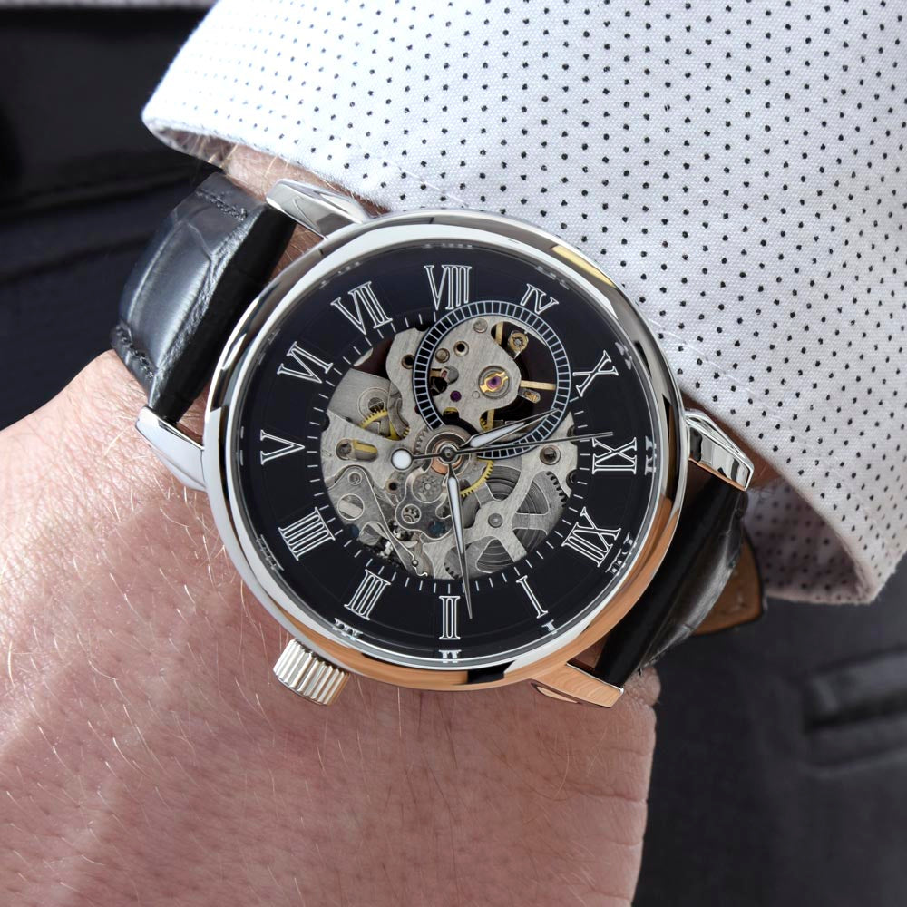Certified Old Fart Birthday Watch – Men's Openwork Watch with Leather Band | Gag Gift for Dad, Grandpa, Husband or Friend - Mallard Moon Gift Shop