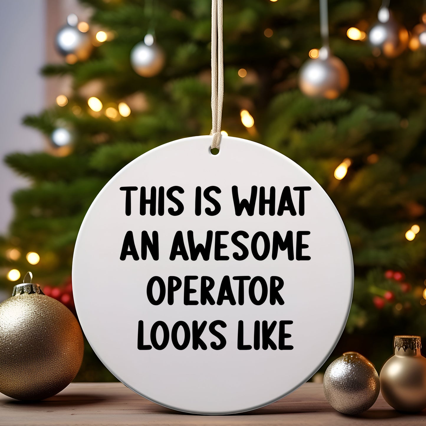 Operator Gifts from Friends, I'm Not Perfect But I'm An Operator And That's Basically The Same Thing, Funny Circle Ornament for Christmas