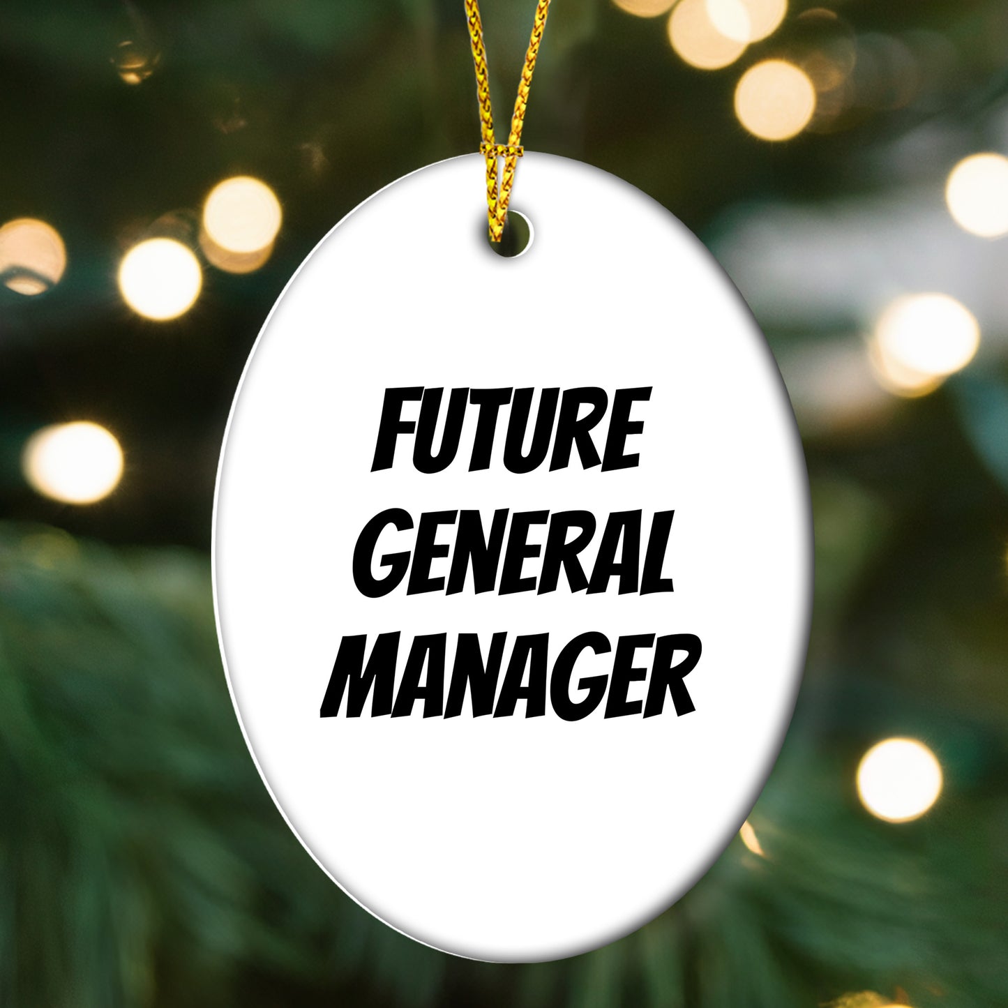 Funny Future General Manager Oval Ornament Christmas Presents for General Manager - Mallard Moon
