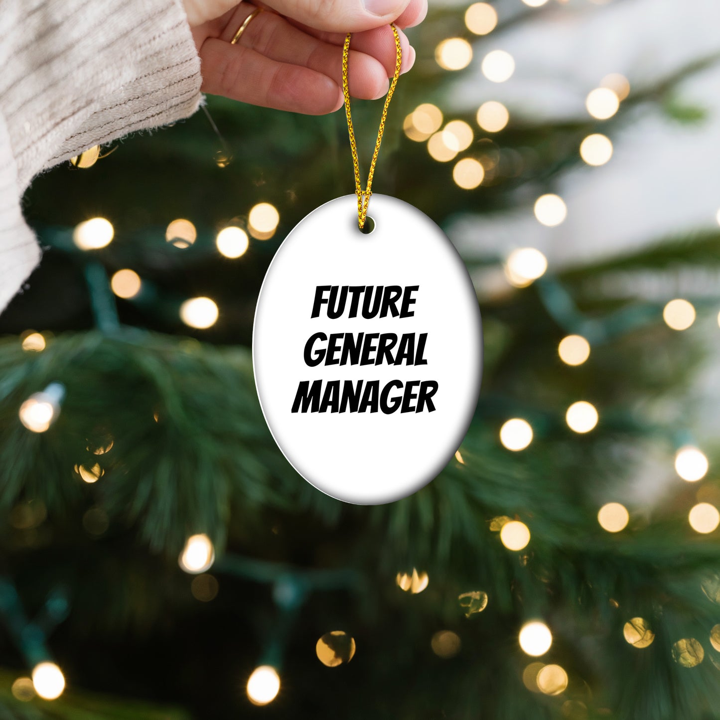 Funny Future General Manager Oval Ornament Christmas Presents for General Manager - Mallard Moon