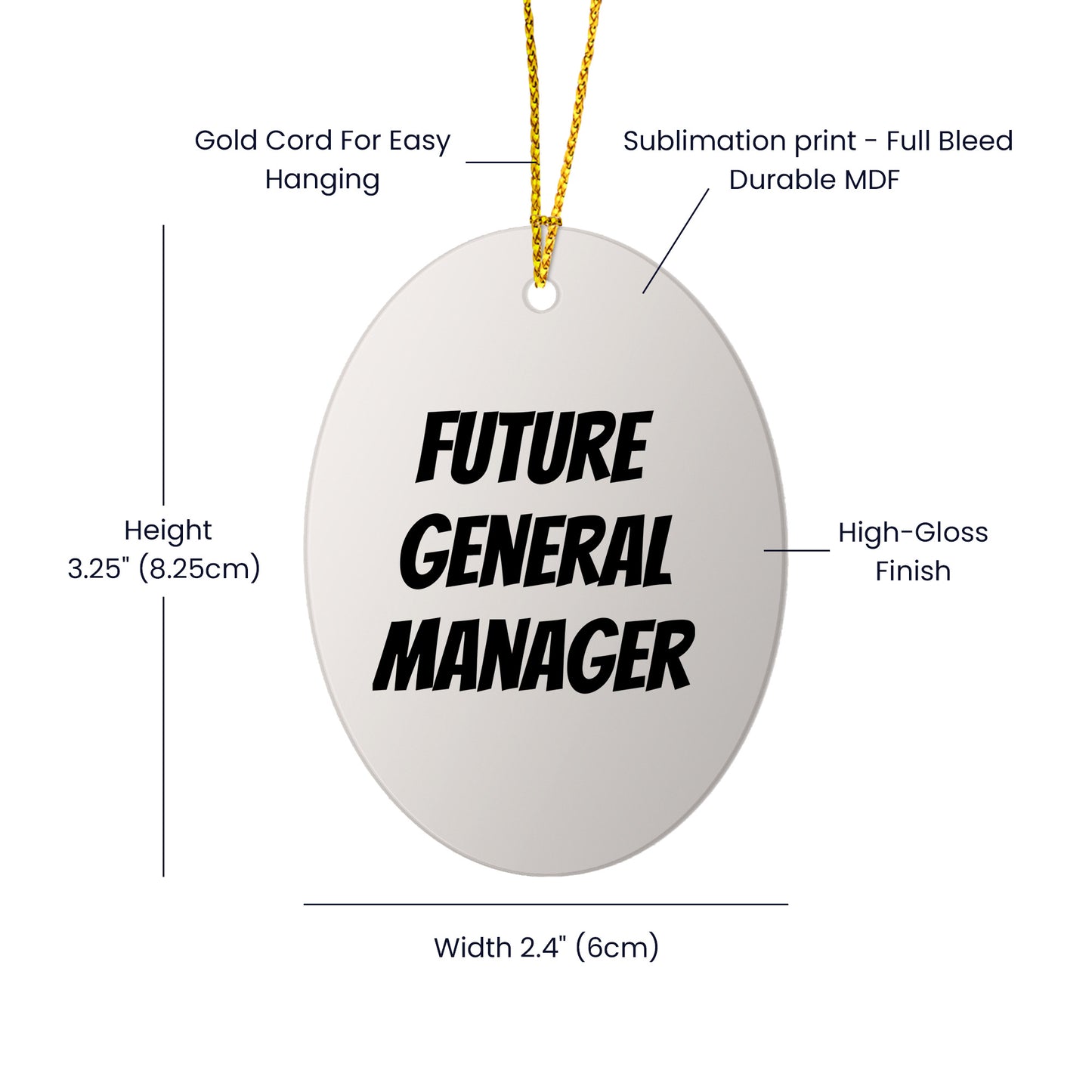 Funny Future General Manager Oval Ornament Christmas Presents for General Manager - Mallard Moon